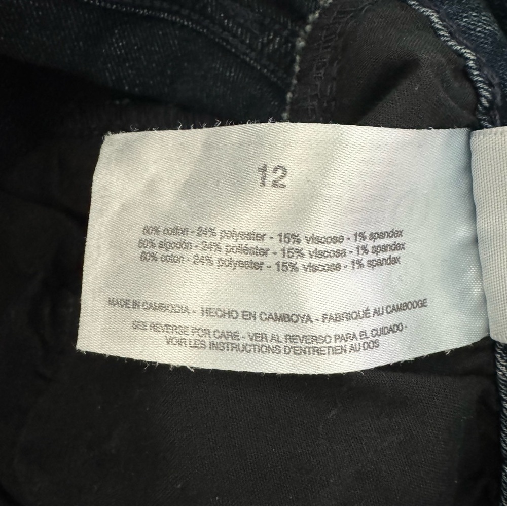New Social Standard by Sanctuary Size 12 High Rise Crop Stretch Black Denim Jean - Picture 8 of 8